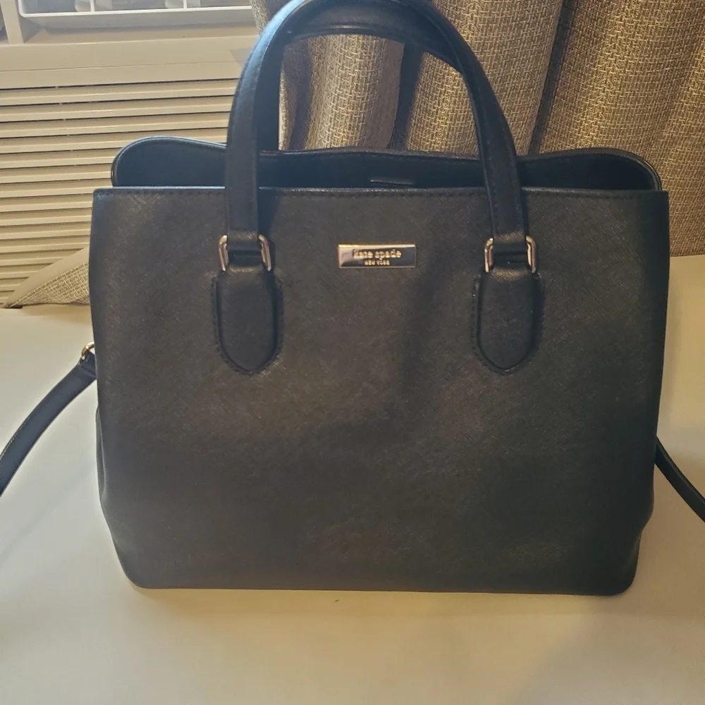 KATE SPADE BLACK GOLD TONE. SHOULDER. TOP HANDLE BAG